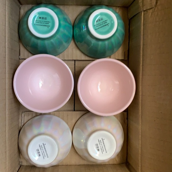 NIB Anthro Mini Lustered Latte Bowls, Set of 6 - Picture 5 of 5